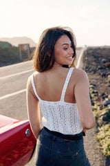 Débardeur fines bretelles écru - Dune