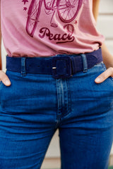 Ceinture cuir marine - Elma