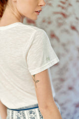 T-shirt col V Elva - Blanc