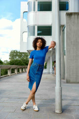 T-shirt col rond bleu - Elva