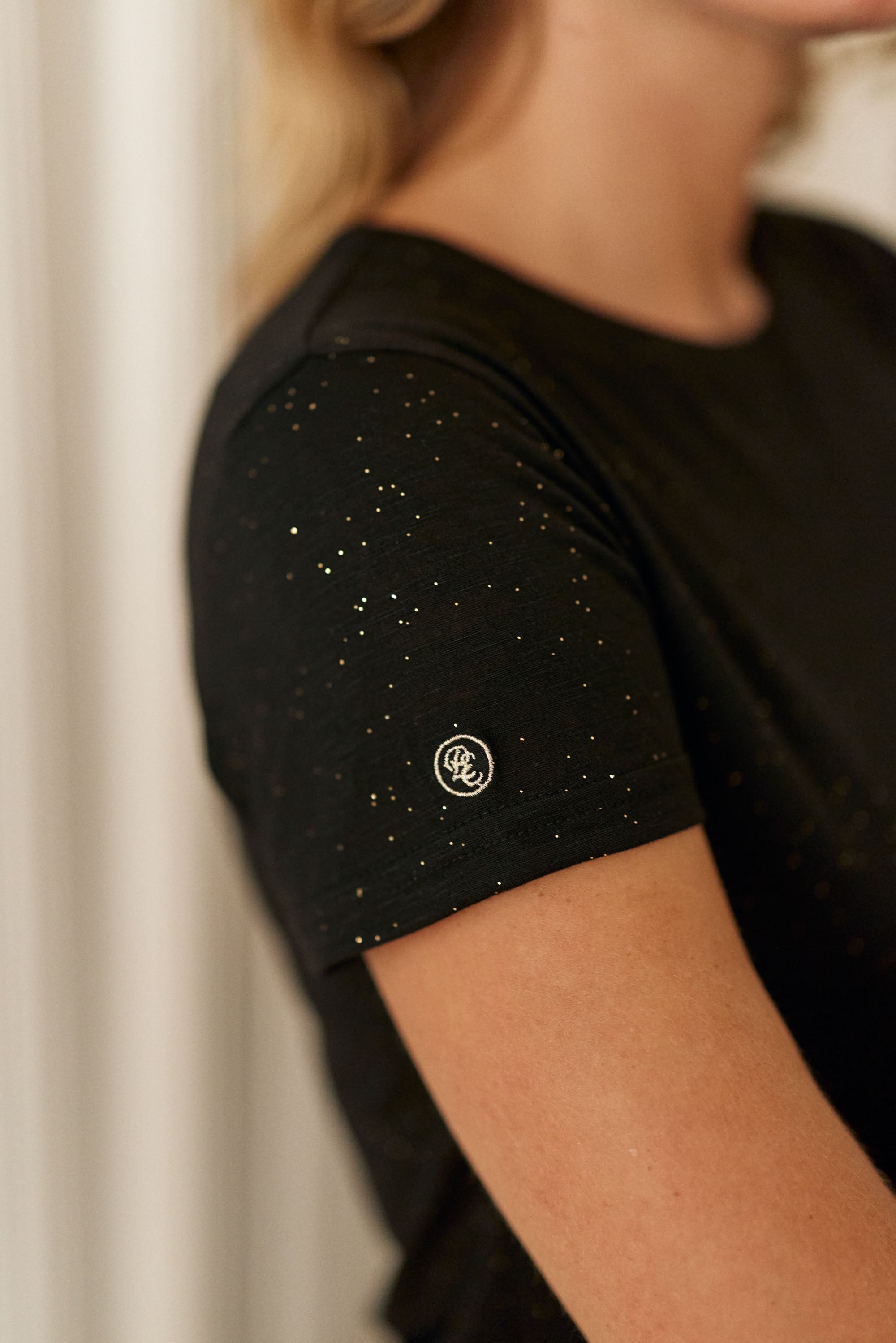 T-shirt col rond noir - Elva