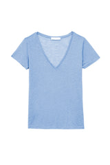 T-shirt col V bleu gris - Elvie