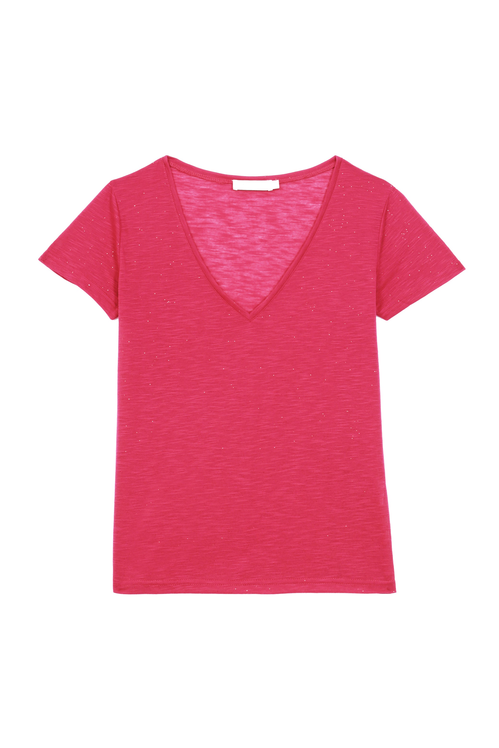 T-shirt col V fuchsia - Elvie