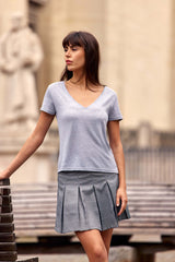 T-shirt col V gris - Elvie