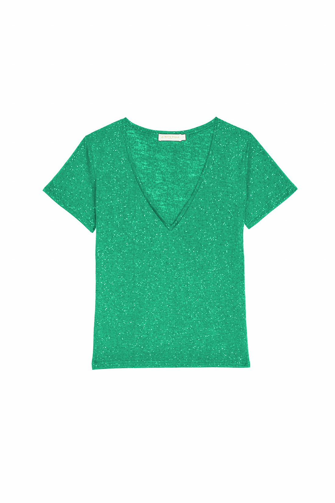 T-shirt col V vert - Elvie