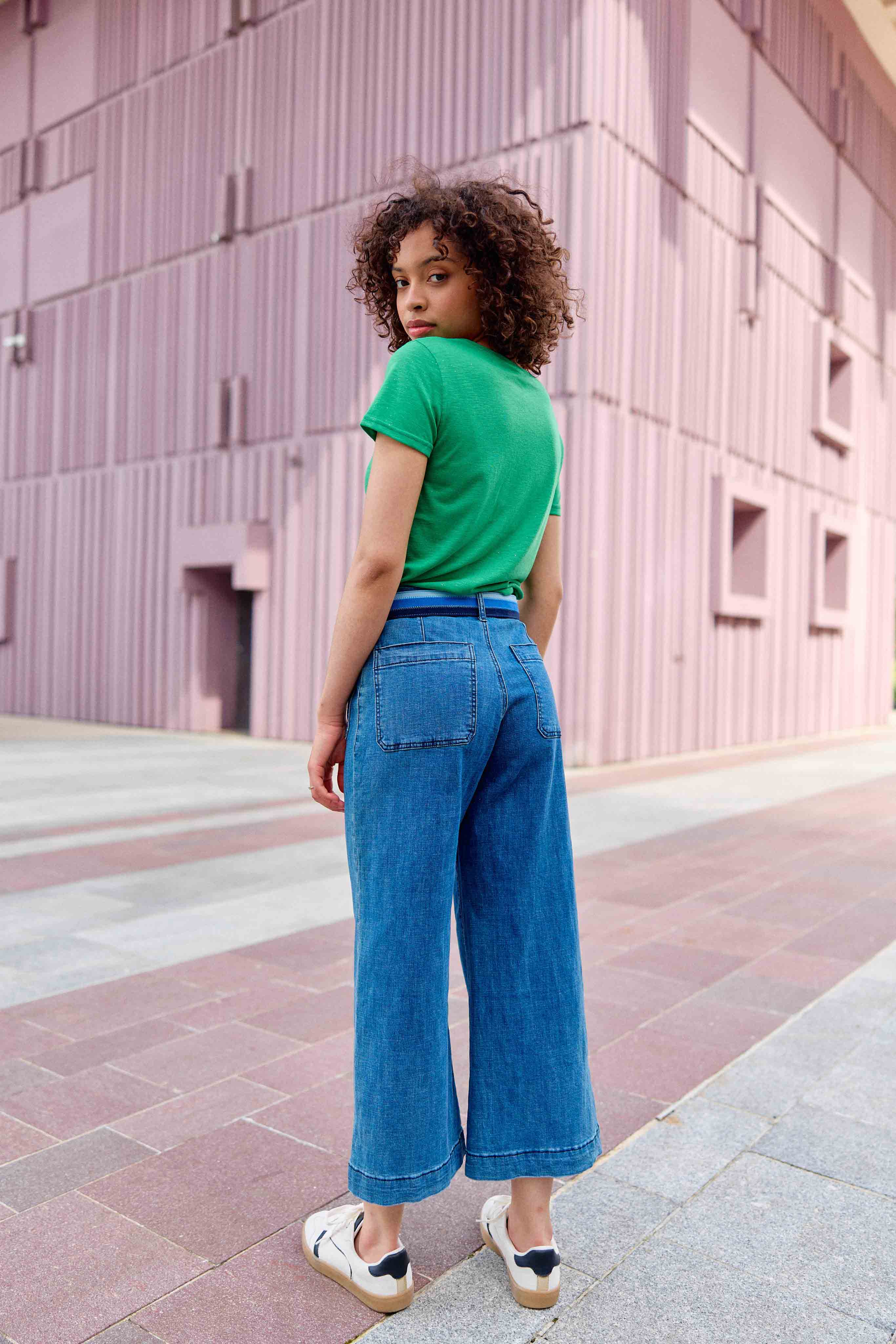 T-shirt col V vert - Elvie