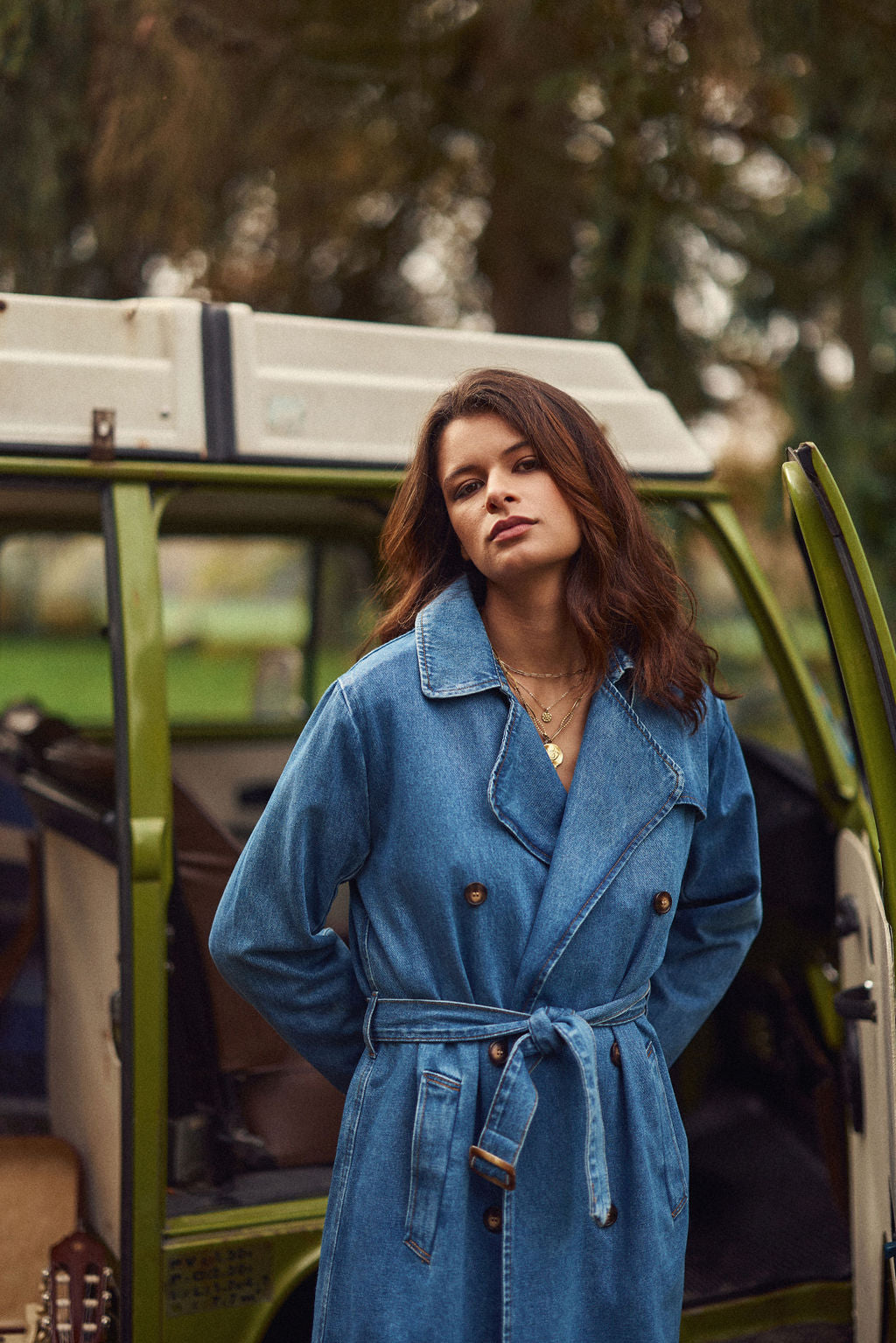 Trench en denim stone - Farago