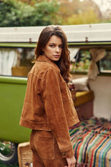 Veste en cuir camel - Virgina