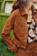 Veste en cuir camel - Virgina