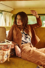 Veste en cuir camel - Virgina