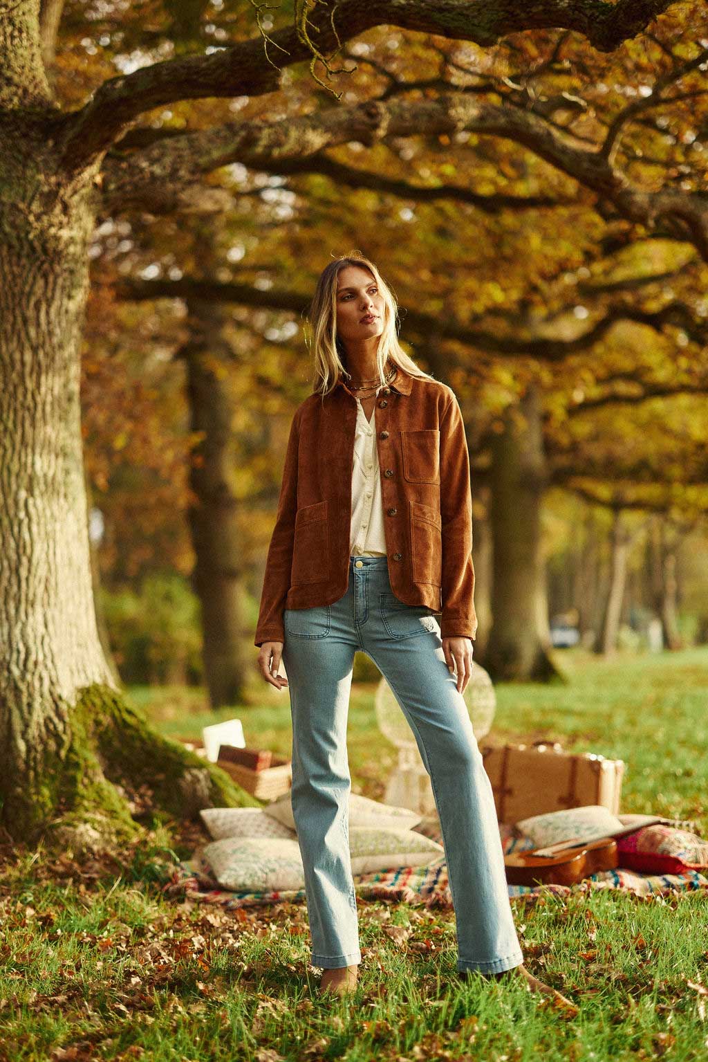 Veste en cuir camel - Fauline