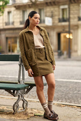 Jupe courte kaki - Faustine