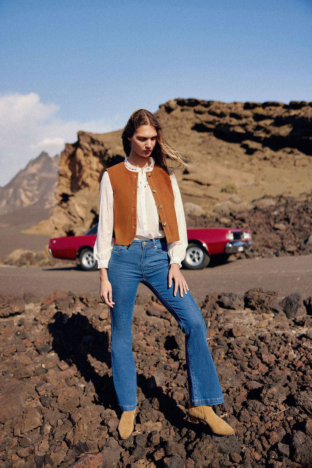 Veste Flora en cuir suède