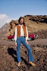 Veste Flora en cuir suède