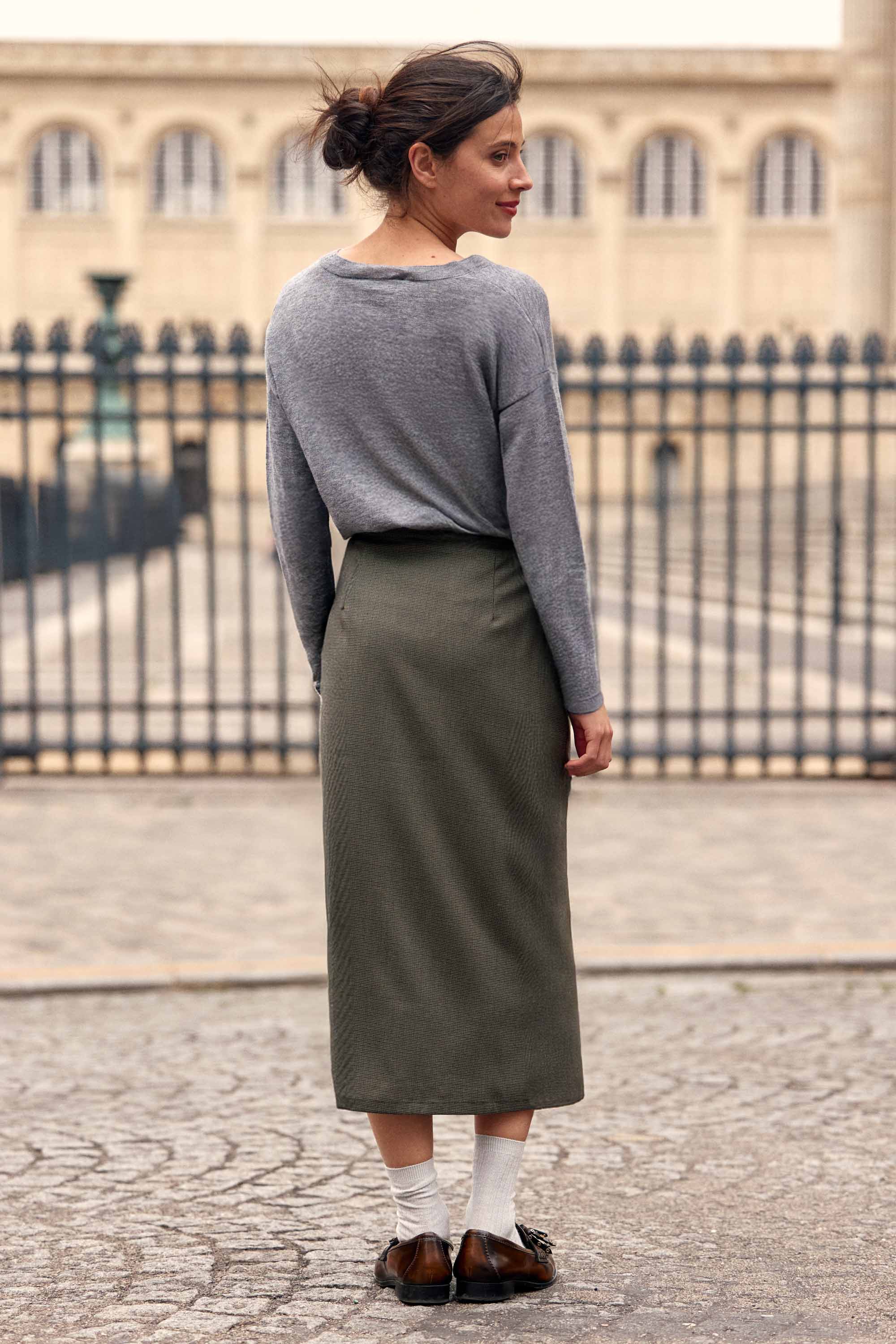 Jupe portefeuille kaki - Jaden