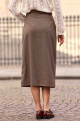 Jupe portefeuille marron - Jaden