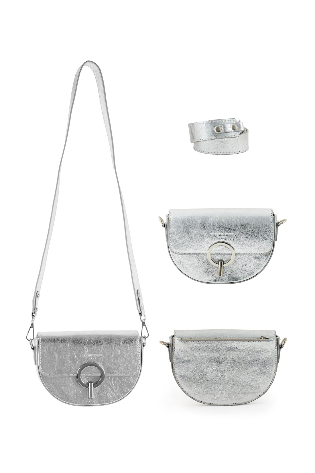 Sac en cuir argenté - Jim