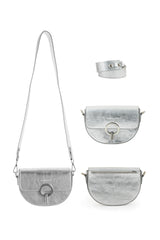 Sac en cuir argenté - Jim