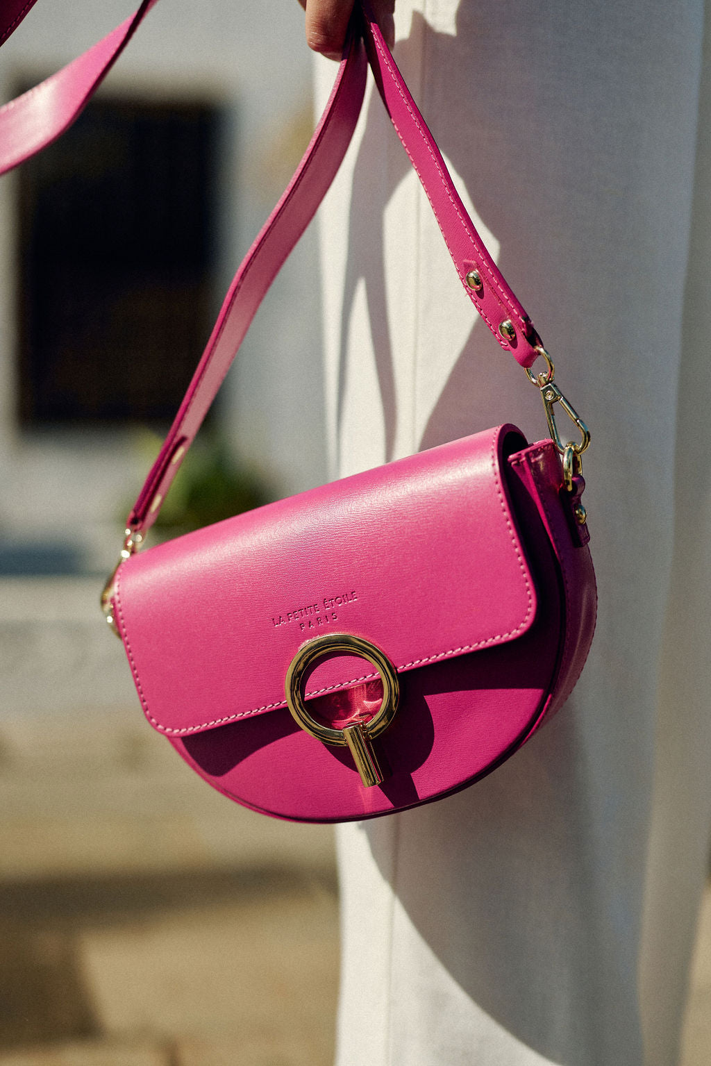 Sac en cuir fuchsia - Jim