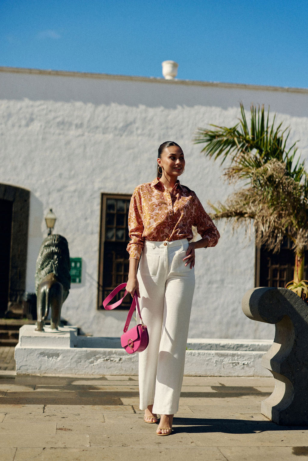 Sac en cuir fuchsia - Jim