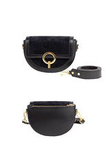 Sac en cuir bimatière noir - Jim