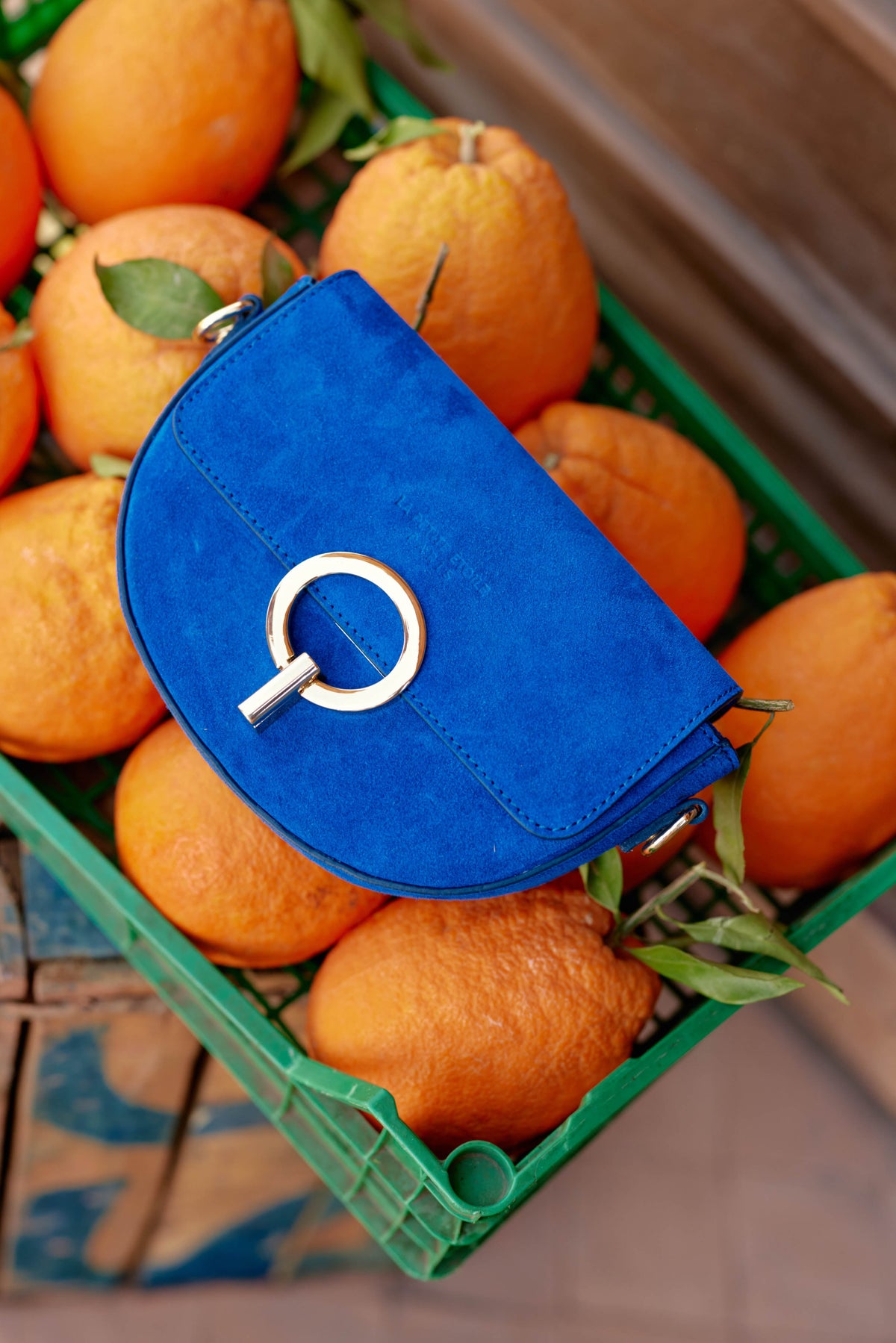 Sac en cuir bleu - Jim