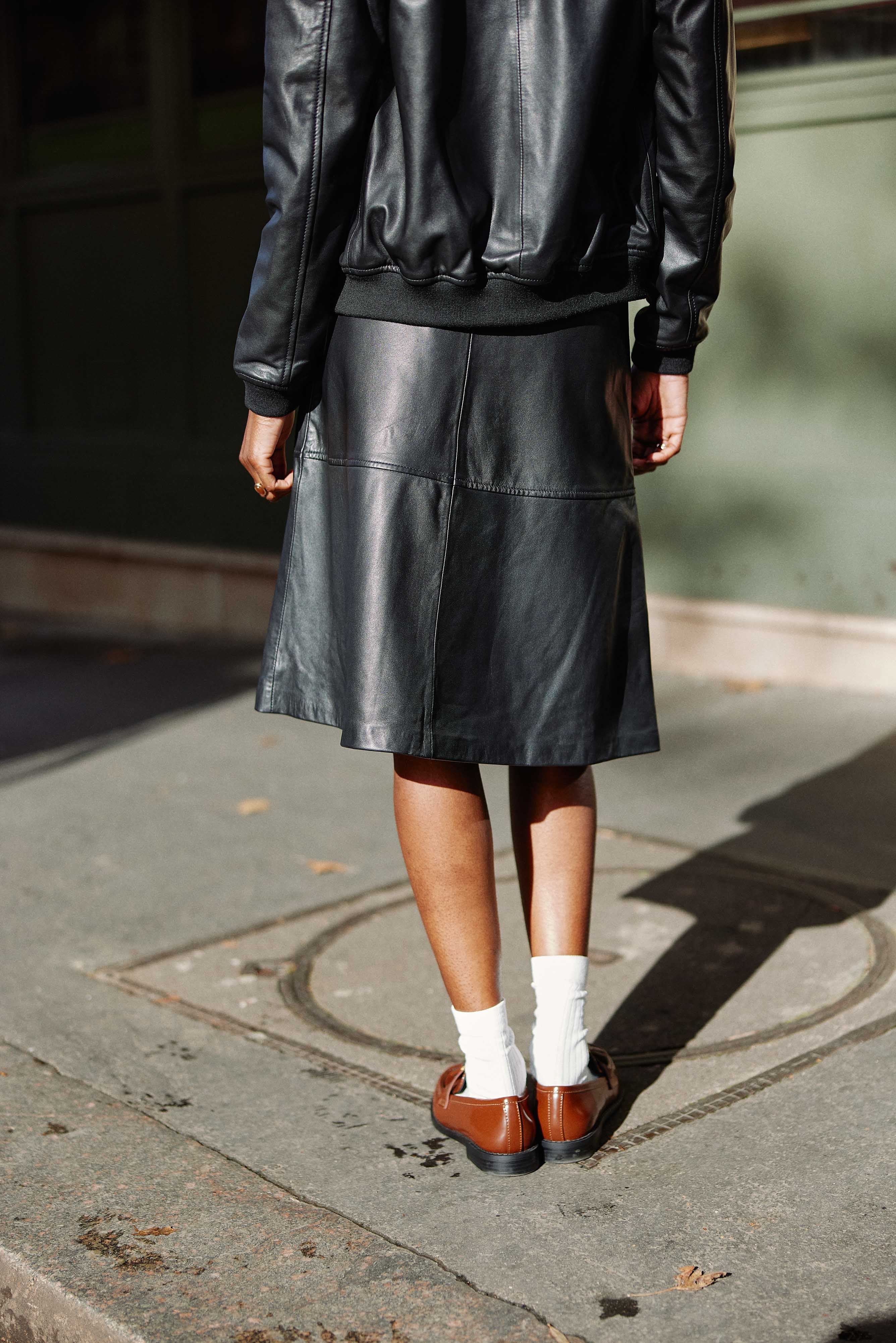 Jupe en cuir noir - Jolene