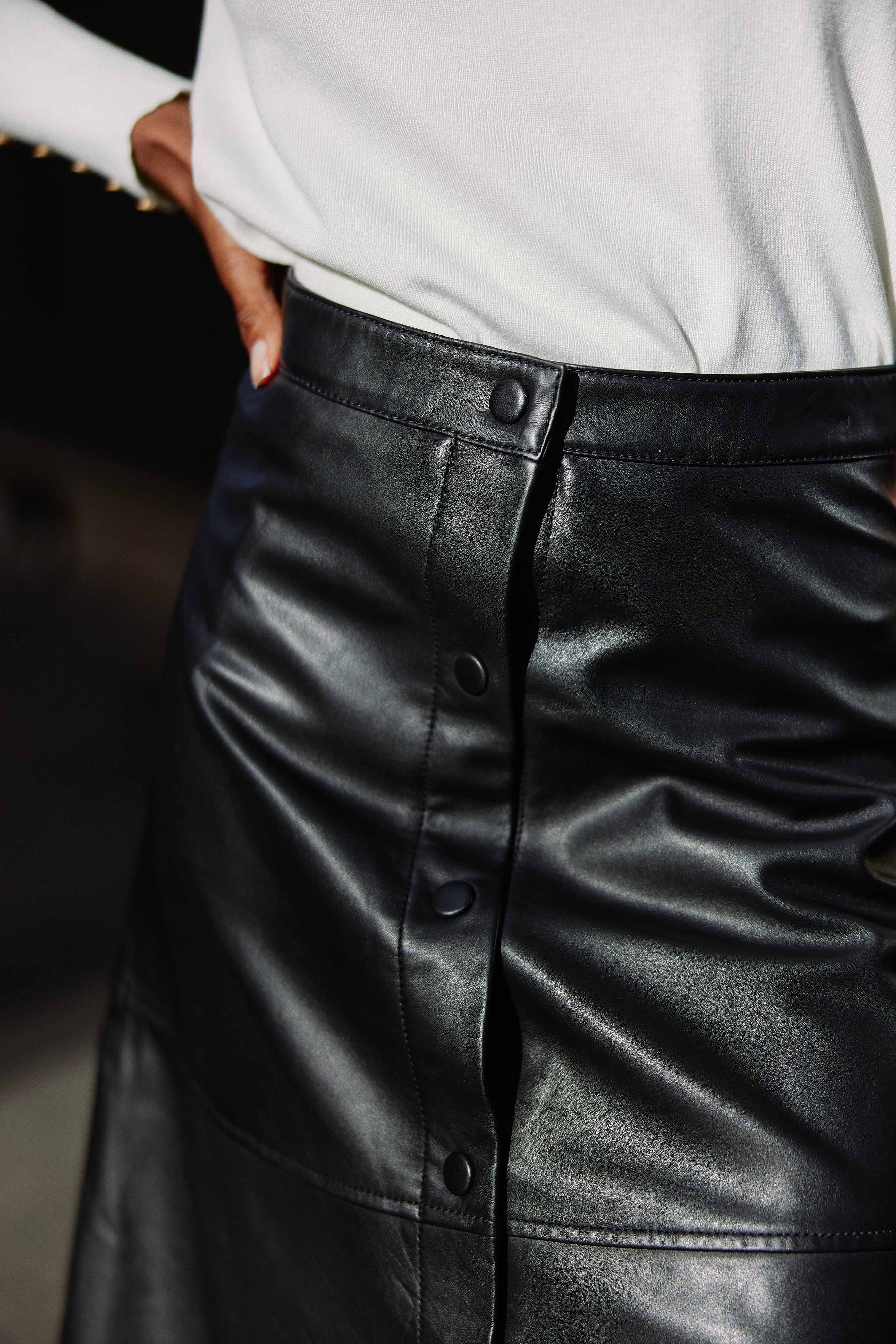 Jupe en cuir noir - Jolene