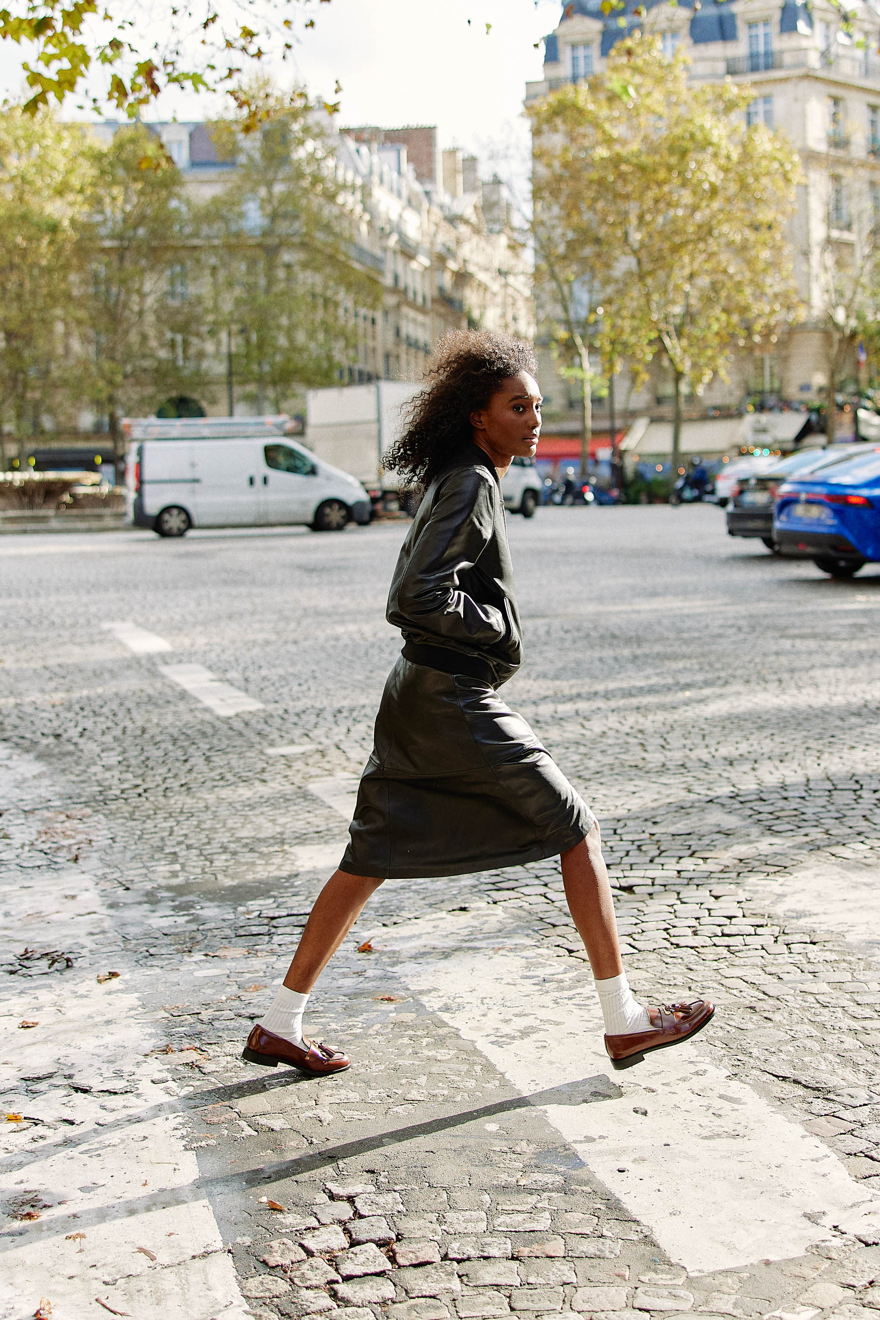 Jupe en cuir noir - Jolene