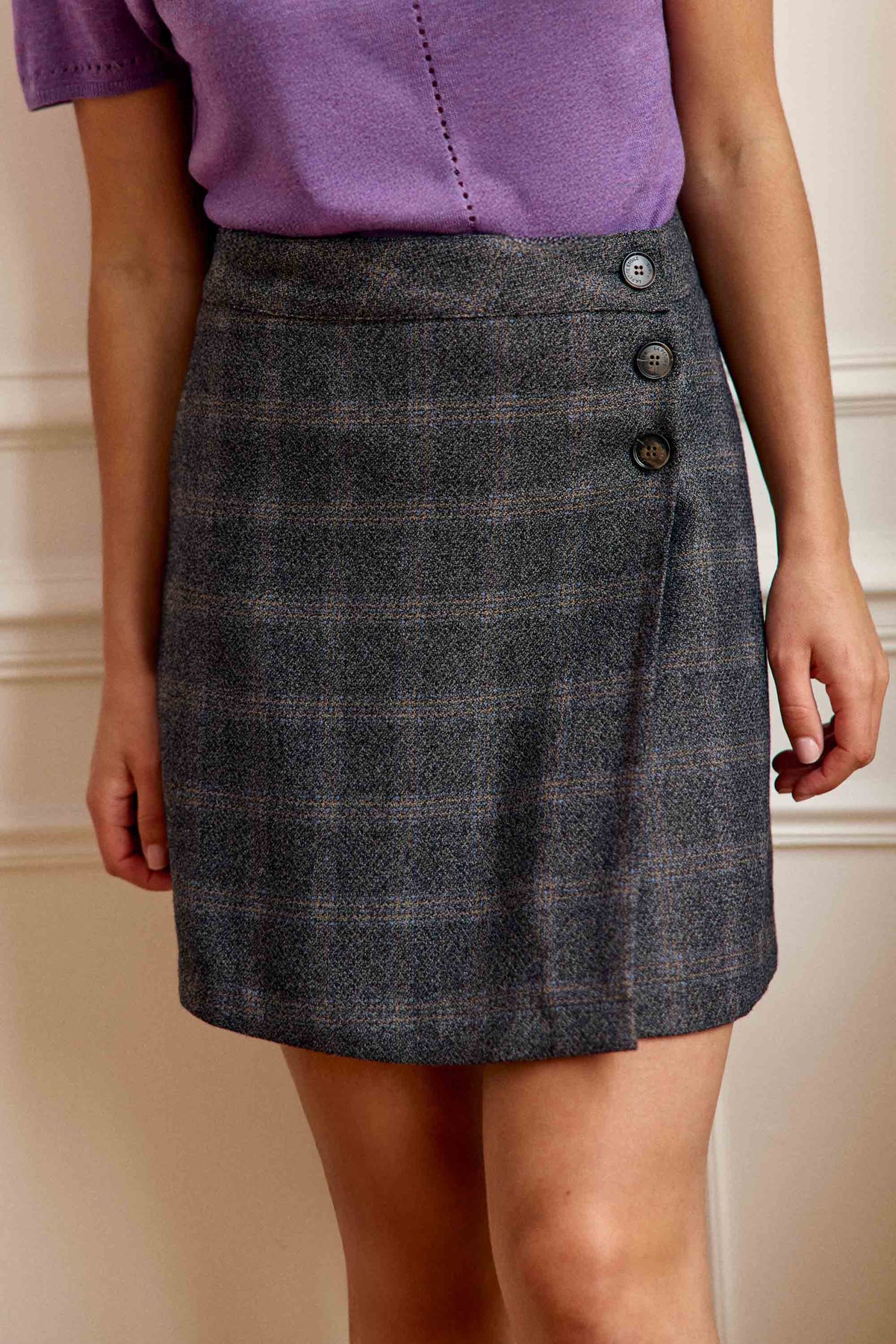 Jupe courte à carreaux - Jone