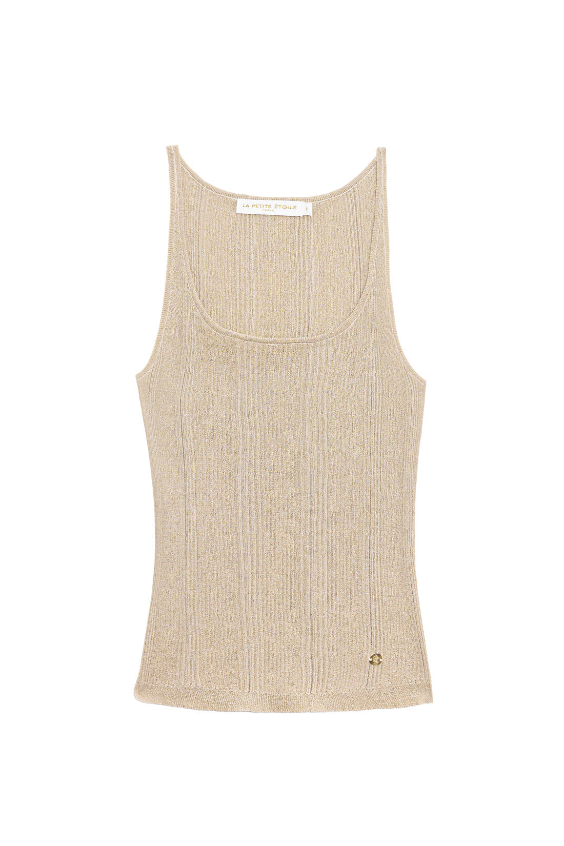 Débardeur en maille fine dorée - Juana