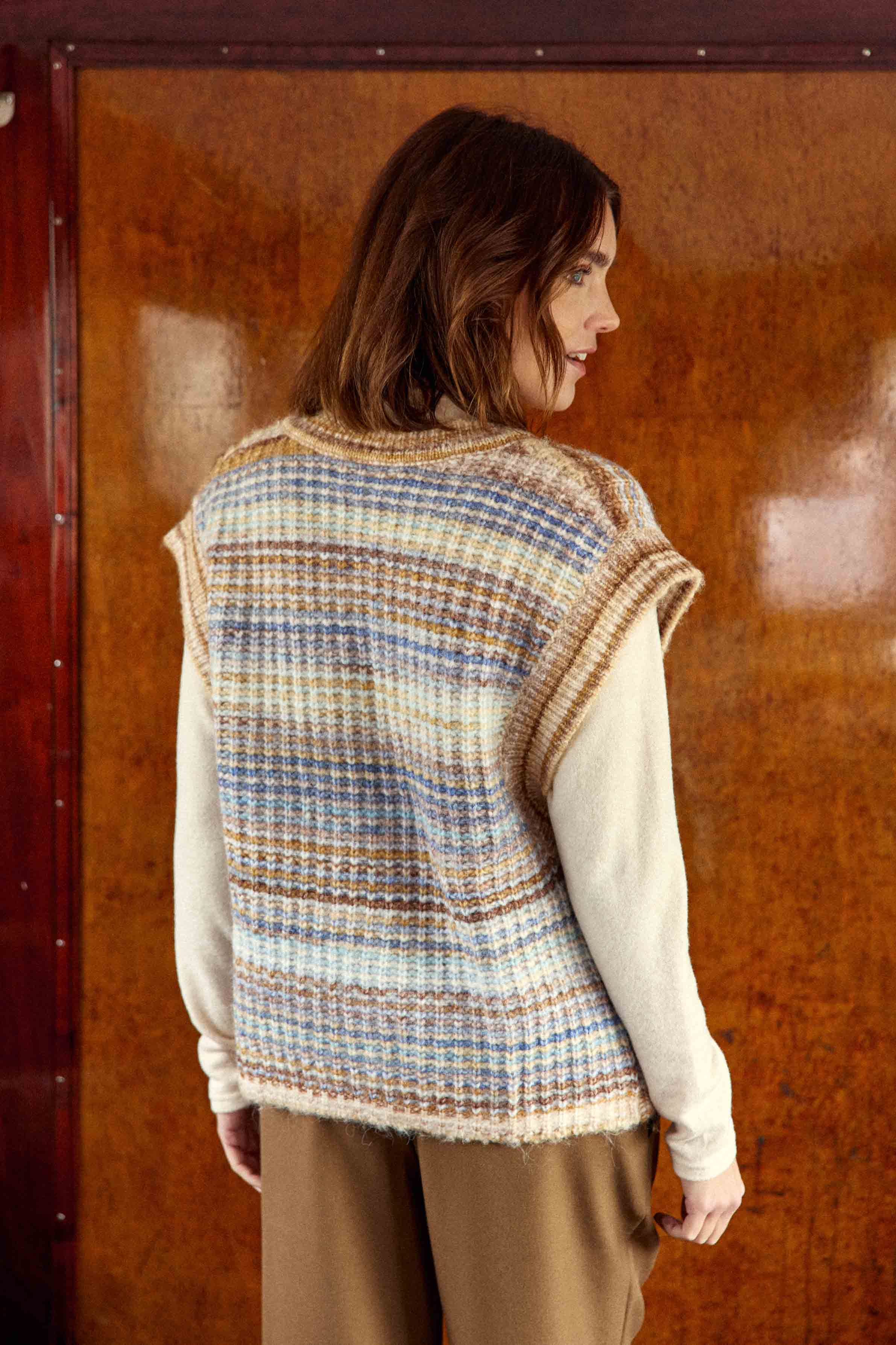 Gilet camel/ciel - Mancy