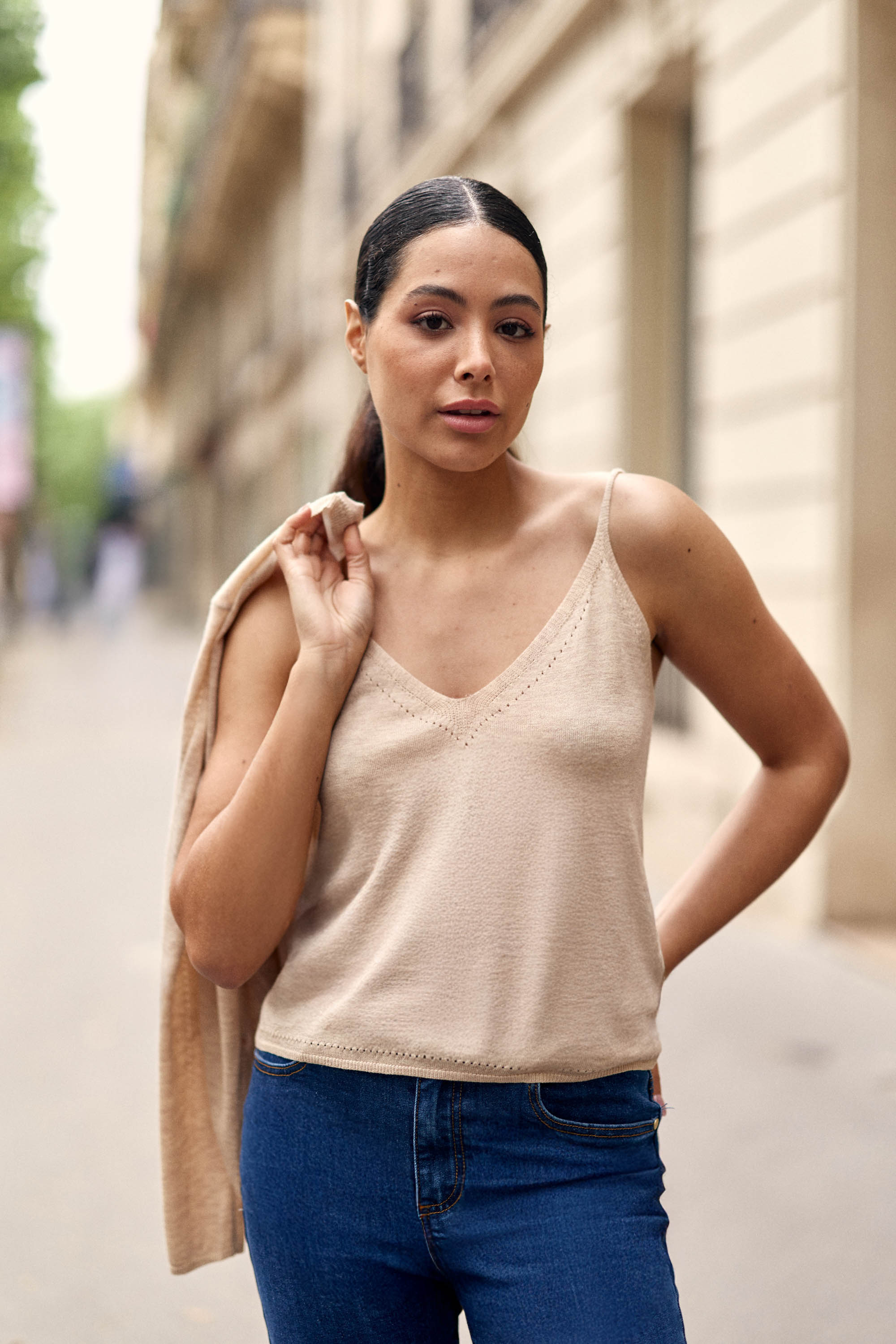 Twin set beige - Mandel