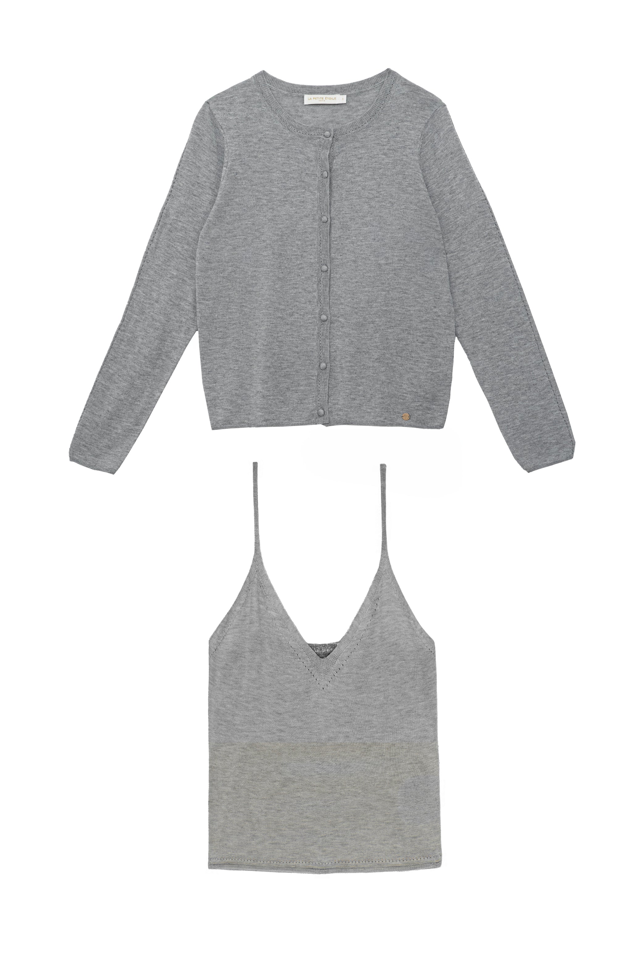 Twin set gris chiné - Mandel
