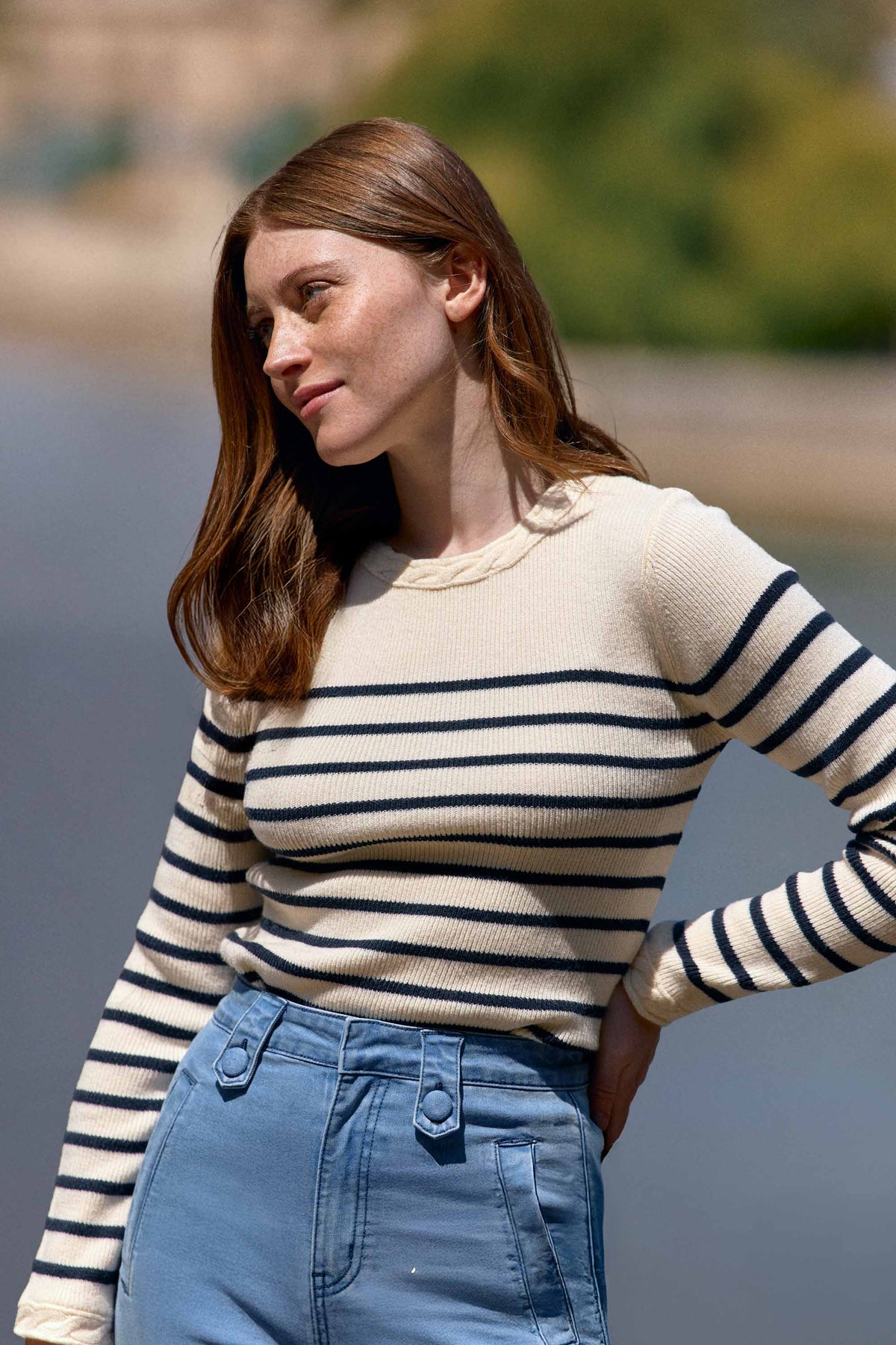 Pull marinière écru/marine - Manel