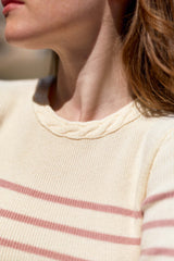 Pull marinière écru/rose - Manel