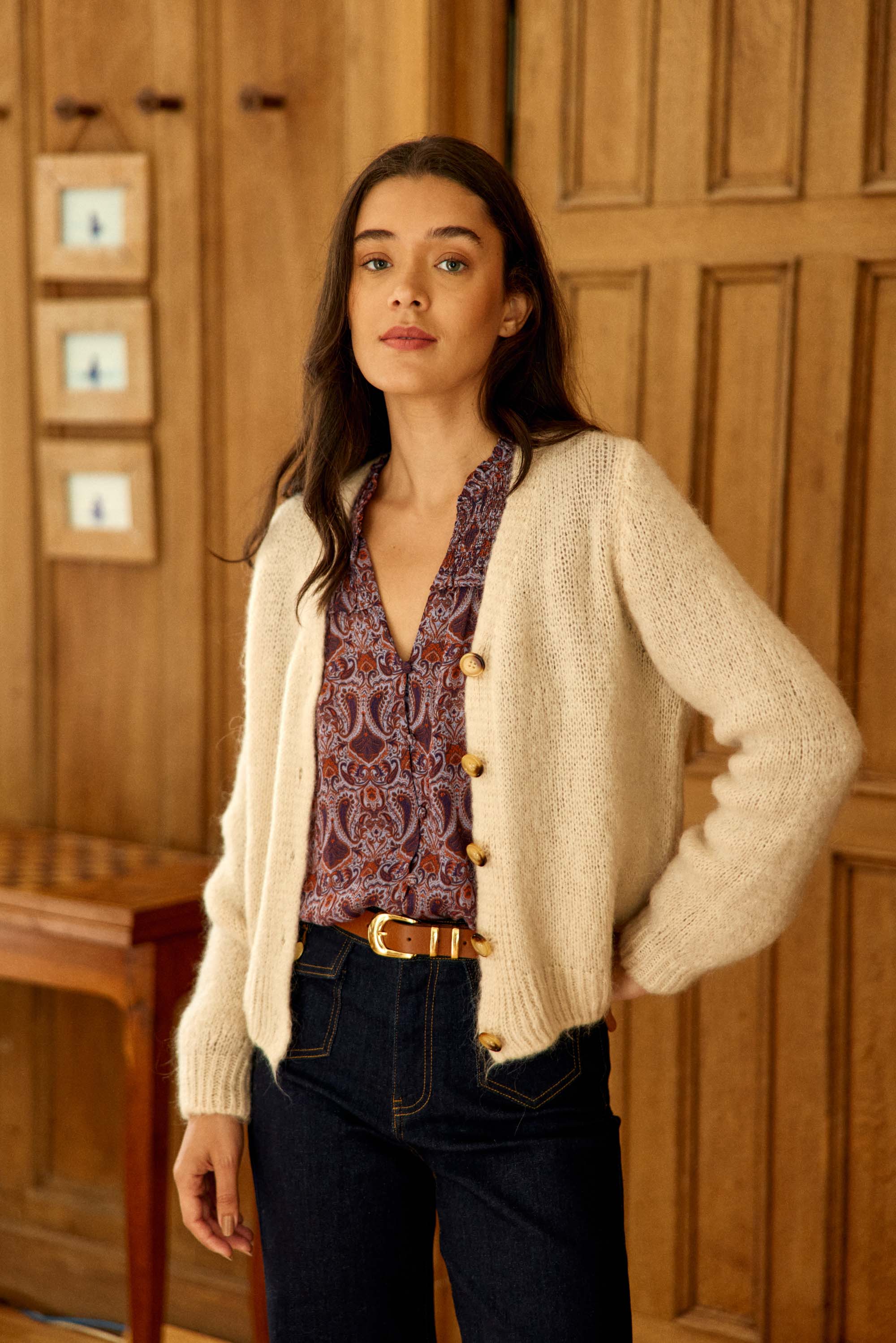 Gilet en maille beige - Mara