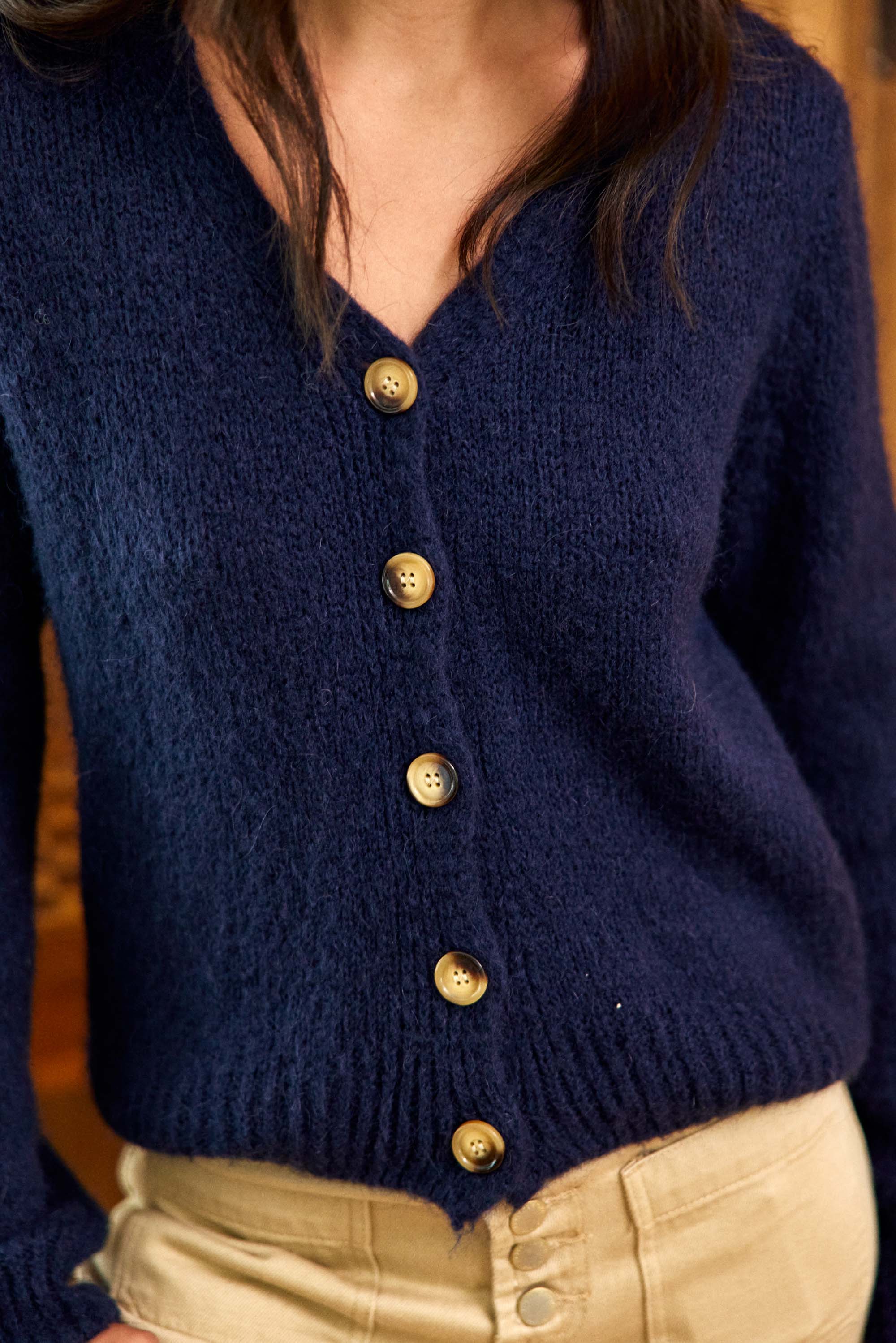 Gilet en maille marine - Mara