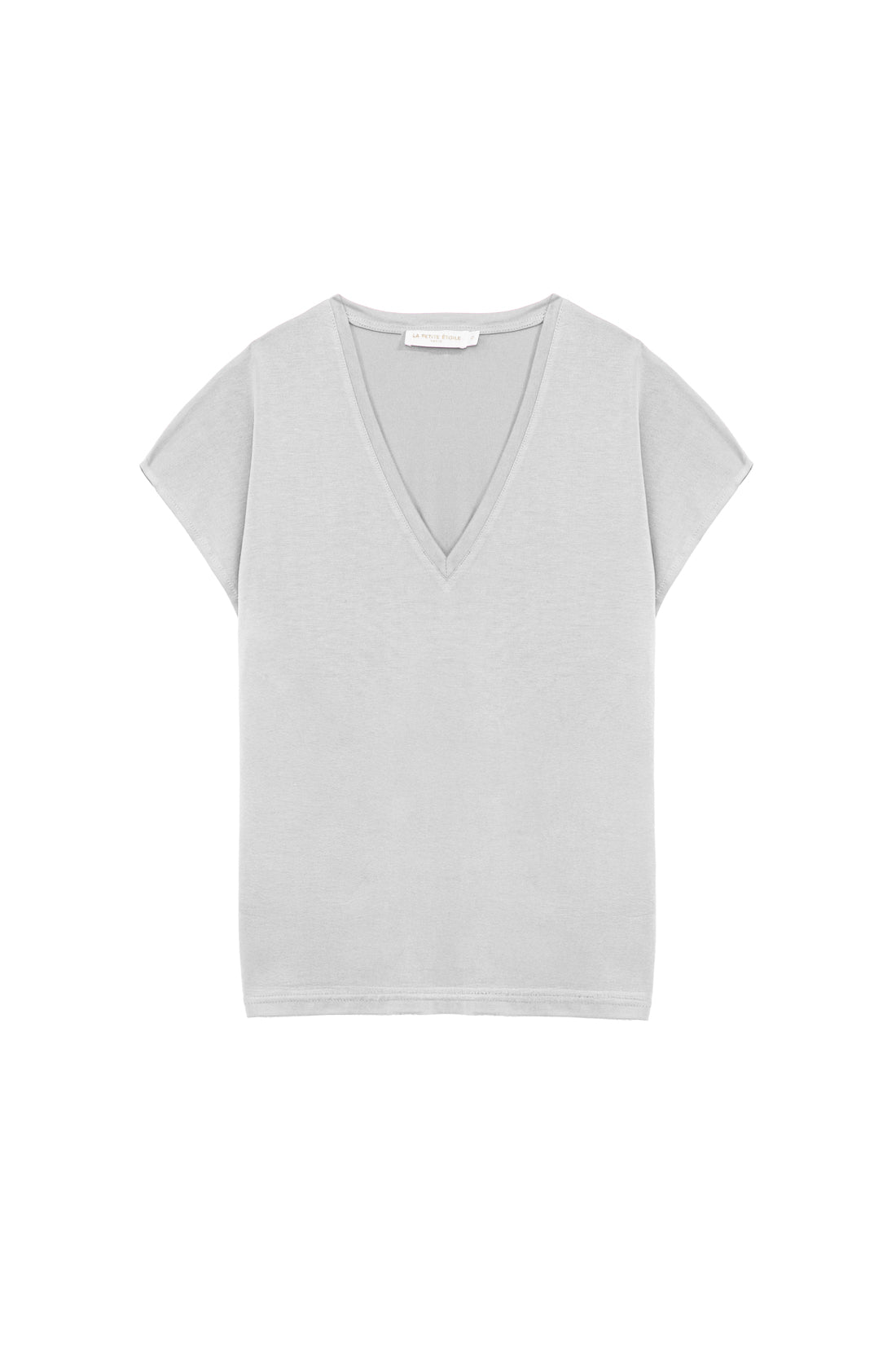 T-shirt col V gris chiné - Marcelina