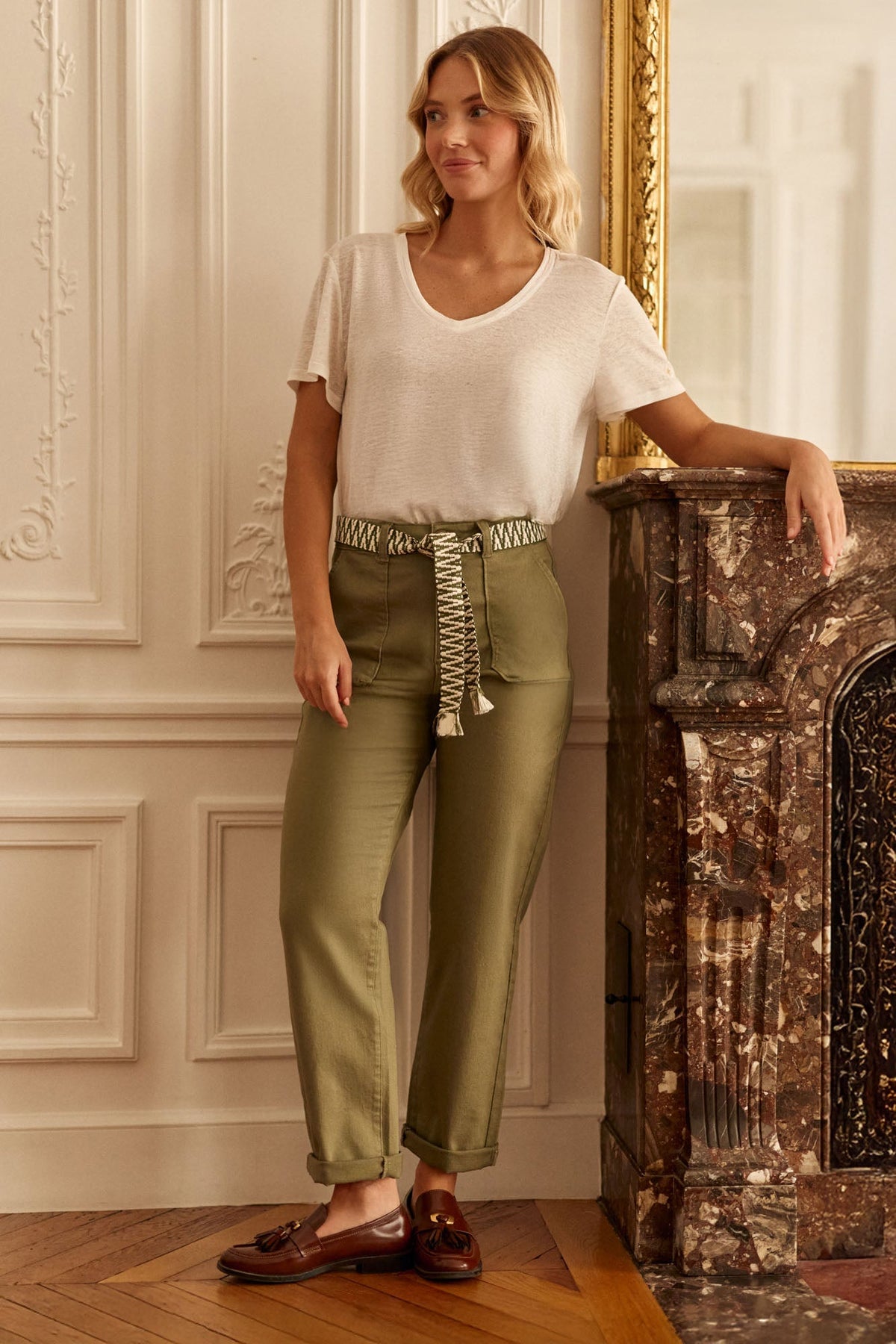 Pantalon droit kaki - Marisol