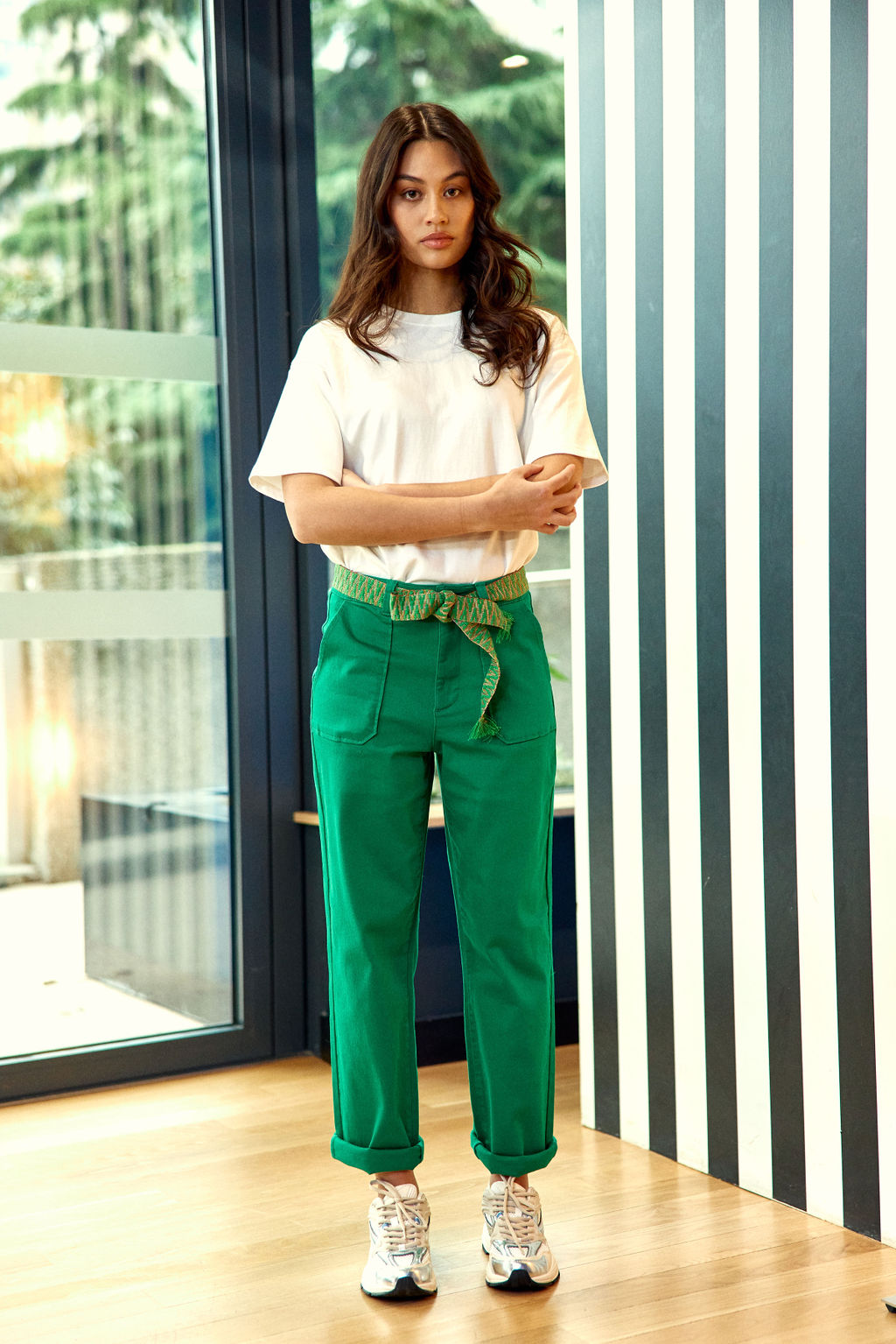 Pantalon droit vert - Marisol