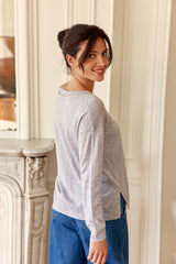 Pull col V gris chiné - Melya