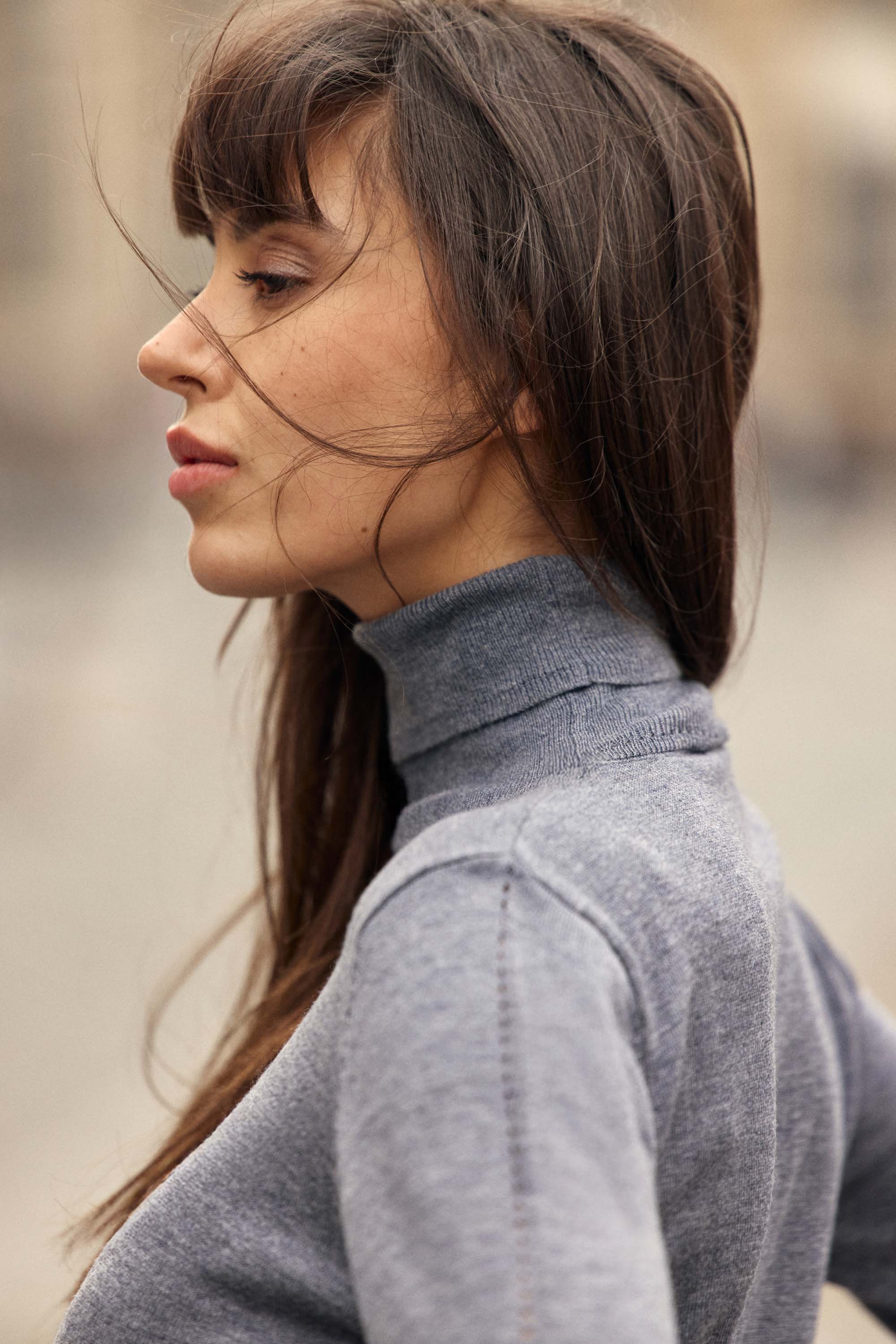 Pull col roulé gris - Miloe