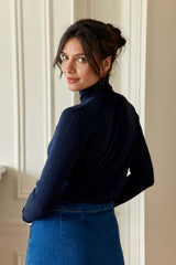 Pull col roulé marine - Miloe