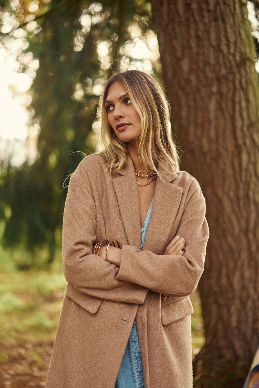 Manteau long Nelia - Camel
