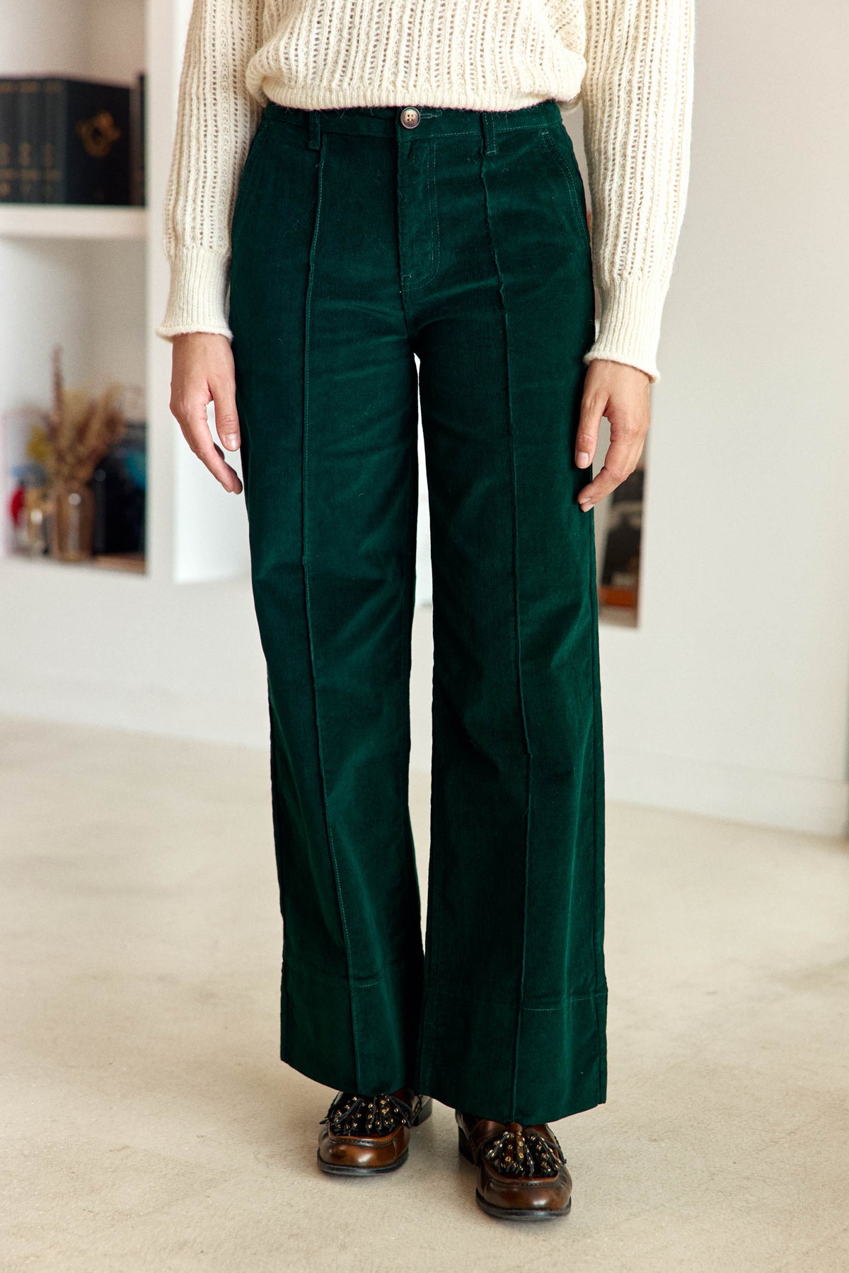 Pantalon velours vert - Paola