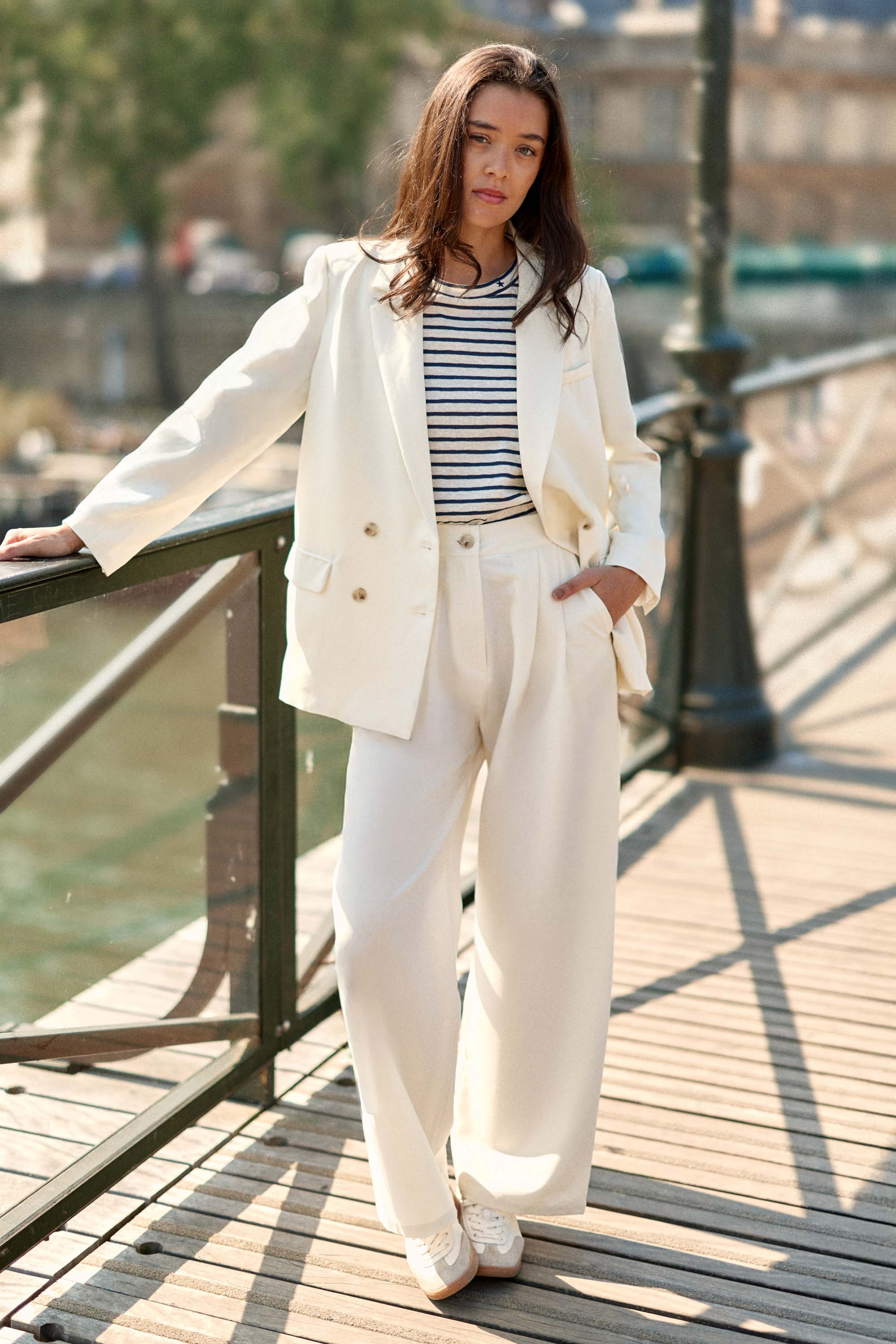 Pantalon large écru - Paoline