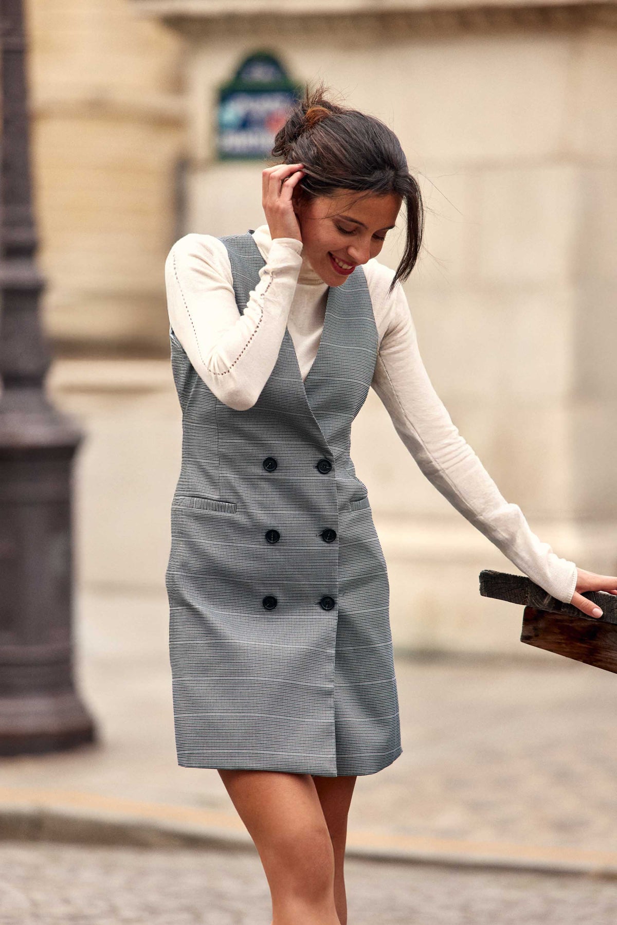 Robe courte grise - Raisy