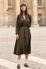 Robe midi kaki - Renan