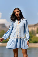 Robe courte bleue ciel - Riman